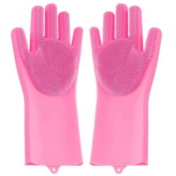 Reusable Silicone Cleaning Brush Scrubber Gloves