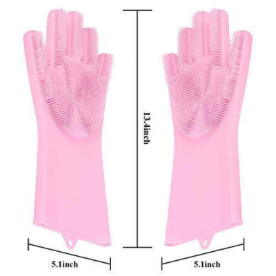 Reusable Silicone Cleaning Brush Scrubber Gloves